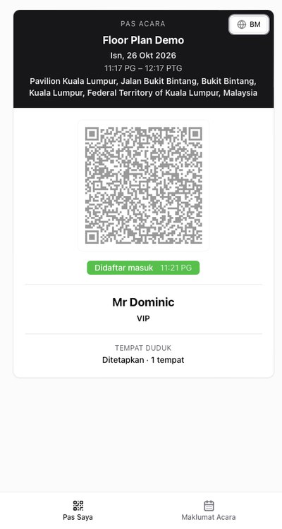 Envite guest pass shown in Bahasa Malaysia