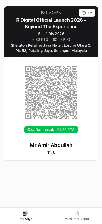 Envite guest pass shown in Bahasa Malaysia