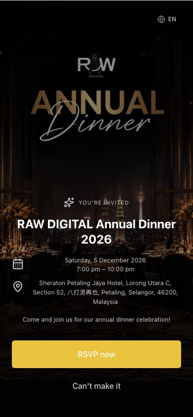 Envite invitation screen